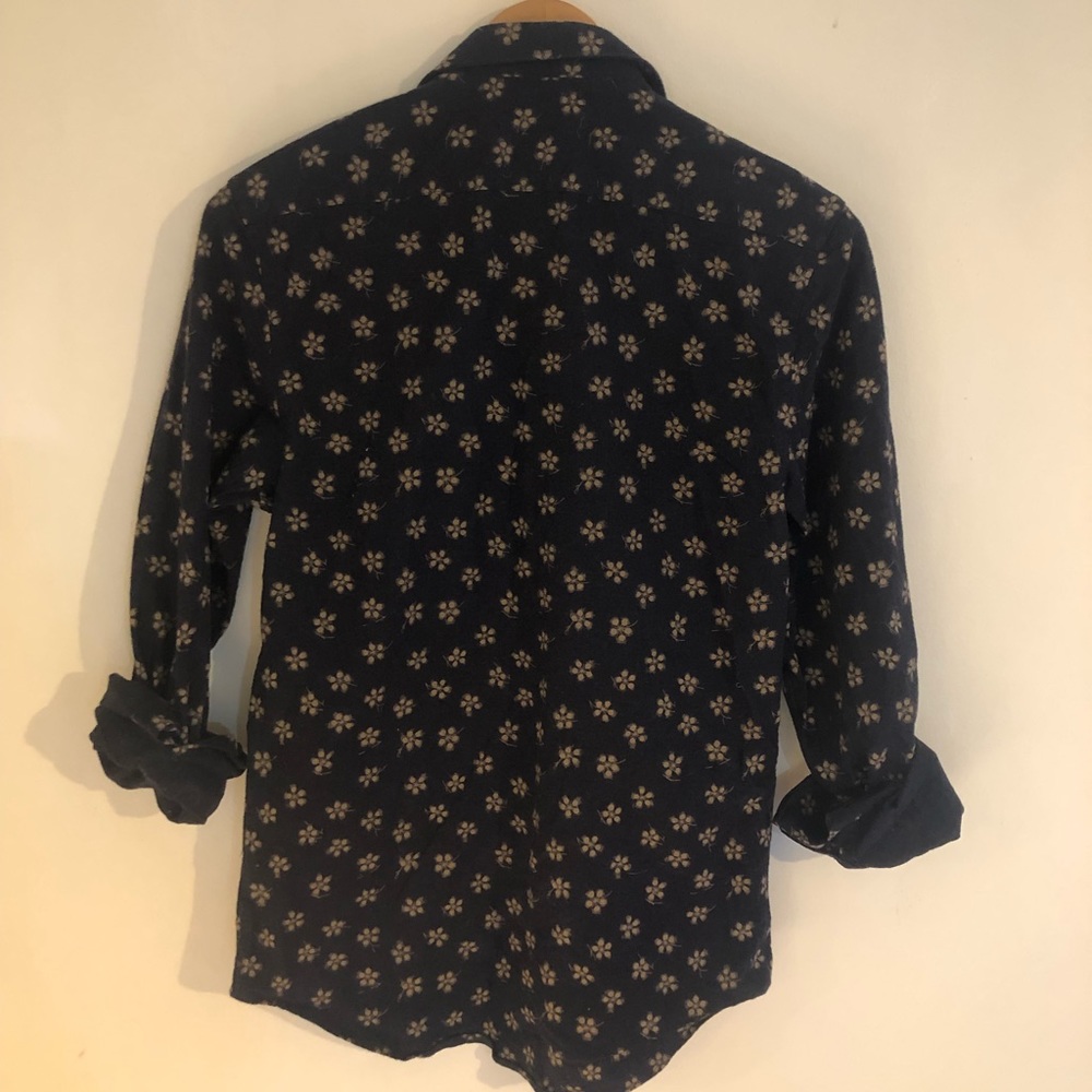 Zara Man Basic Button Down Slim Fit Charcoal Prin… - image 3